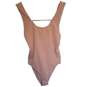 Ribbed Scoop Neck Bodysuit Dusty Rose Women's Pink Small/Medi…